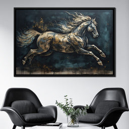 Gilded Running Horse - NicheCanvas