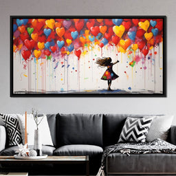 Graffiti Dreams of Balloon Hearts - NicheCanvas