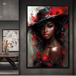 Sable Elegance with Poppy Flair - NicheCanvas