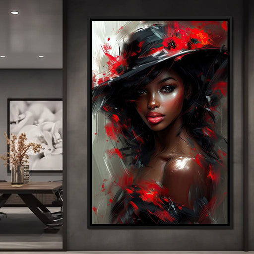 Sable Elegance with Poppy Flair Canvas Print