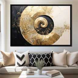 Golden Nautilus Swirl - Tanni Cylon - NicheCanvas