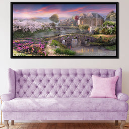 Garden by the Stone Bridge - NicheCanvas