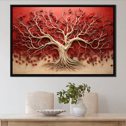 Gold and Red Tree of Life - NicheCanvas