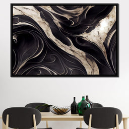 Luxury Abstract Marble in Black & White - NicheCanvas