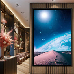 Silhouette Dune Blue Space - Gen Z - NicheCanvas