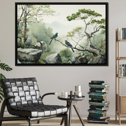 Misty Mountain Aviary Serene - NicheCanvas