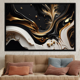 Marble-Lux Collection: Vibrant White & Gold Marble 03 - NicheCanvas