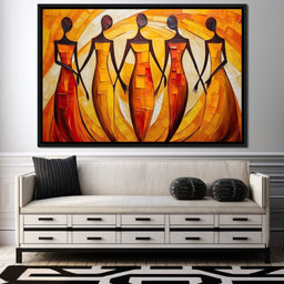 Women in Maroon Harmony - NicheCanvas