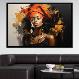 Black Gold Fashion Portrait - NicheCanvas