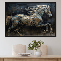 Gilded Grey Horse - NicheCanvas