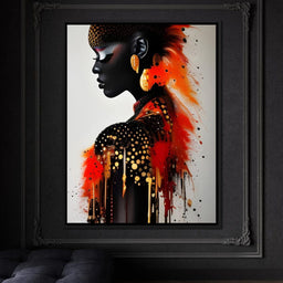 Female Portrait Paint Splash 035 - Johanjjf - NicheCanvas