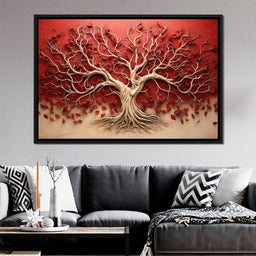 Gold and Red Tree of Life - NicheCanvas