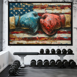 Stars and Stripes Boxing Showdown - NicheCanvas