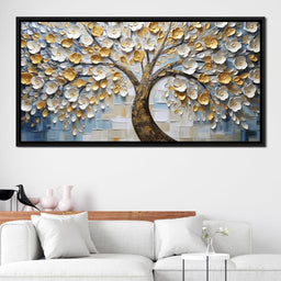 Ivory Golden Petal Melodies - NicheCanvas