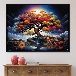 Mystic Rainbow Tree Twilight - NicheCanvas