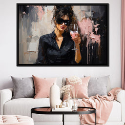 Effervescence in Ebony and Pink - NicheCanvas