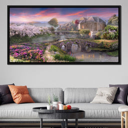 Garden by the Stone Bridge - NicheCanvas