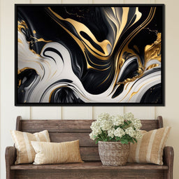Marble-Lux Collection: Vibrant White & Gold Marble 07 - NicheCanvas