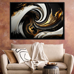 Marble-Lux Collection: Vibrant White & Gold Marble 05 - NicheCanvas