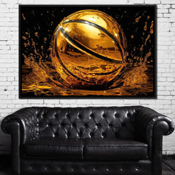 Golden Basketball - NicheCanvas