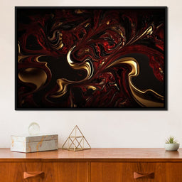 The Marble-Lux Collection: Dark Red & Vibrant Gold 14 - NicheCanvas