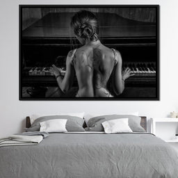 Young Woman Playing Piano - NicheCanvas