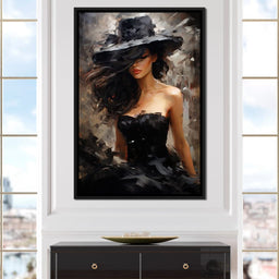 Black Dress Muse - NicheCanvas