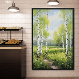 Birch Forest Springtime - NicheCanvas