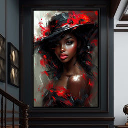 Sable Elegance with Poppy Flair - NicheCanvas