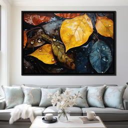 Autumn Dew on Amber Foliage - NicheCanvas