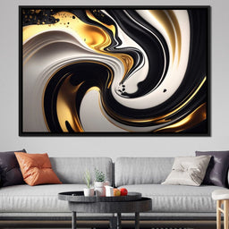 Marble-Lux Collection: Vibrant White & Gold Marble 04 - NicheCanvas