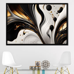 Marble-Lux Collection: Vibrant White & Gold Marble 01 - NicheCanvas