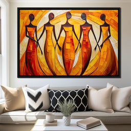 Women in Maroon Harmony - NicheCanvas