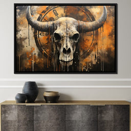 Bull Skull in the Gothic Twilight - Raven Blackwood - NicheCanvas