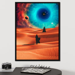 Two Veiled Silhouettes in the Desert Dunes - Gen Z - NicheCanvas