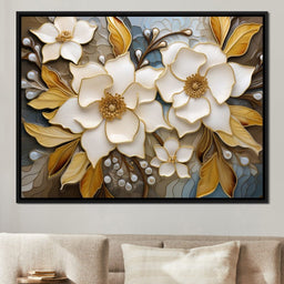 Golden Vortex of Organic Blooms - NicheCanvas