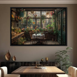 Backyard Floral Kitchen - NicheCanvas