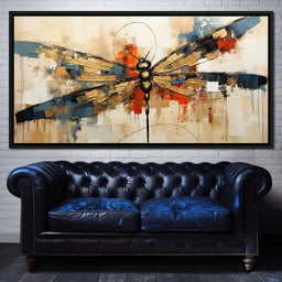 Golden Royal Geometric Harmony Dragonfly - Wildrose Creations - NicheCanvas