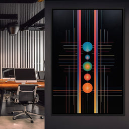 Futuristic Striped Colors - NicheCanvas