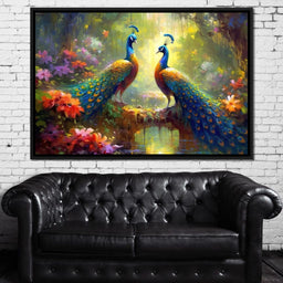 Two Peacocks - NicheCanvas
