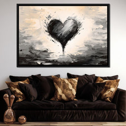 Ebony Heart Amidst the Gale - NicheCanvas