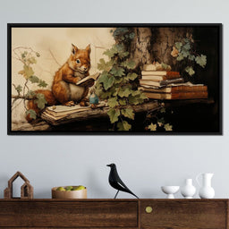 Autumn Tales of a Scholarly Squirrel - NicheCanvas