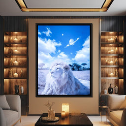 White Lion and Blue Butterfly - Gen Z - NicheCanvas