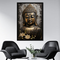 Golden Gaze of the Buddha - NicheCanvas