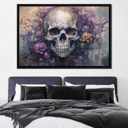 Skull & Flowers - Raven Blackwood - NicheCanvas