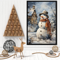 Christmas Snowman - NicheCanvas