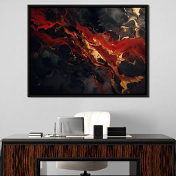 Red Gold and Black Abstraction - NicheCanvas