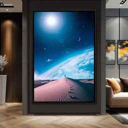 Silhouette Dune Blue Space - Gen Z - NicheCanvas