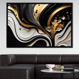 Marble-Lux Collection: Vibrant White & Gold Marble 10 - NicheCanvas