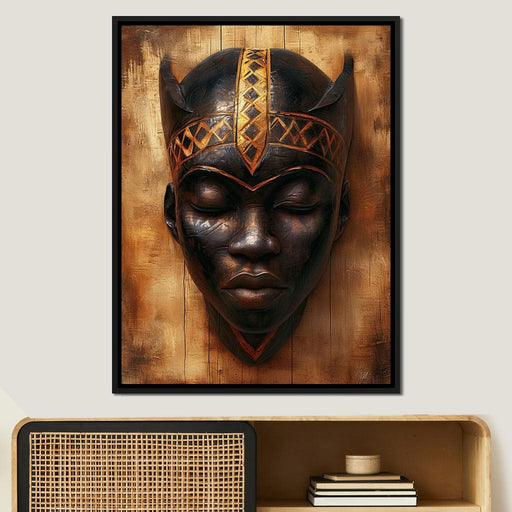 Golden Tribal Sentinel Canvas Print